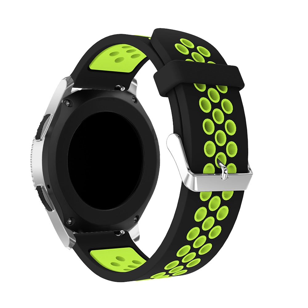 Black/Green Silicone Sports® Strap | For Huawei & Amazfit Smartwatches