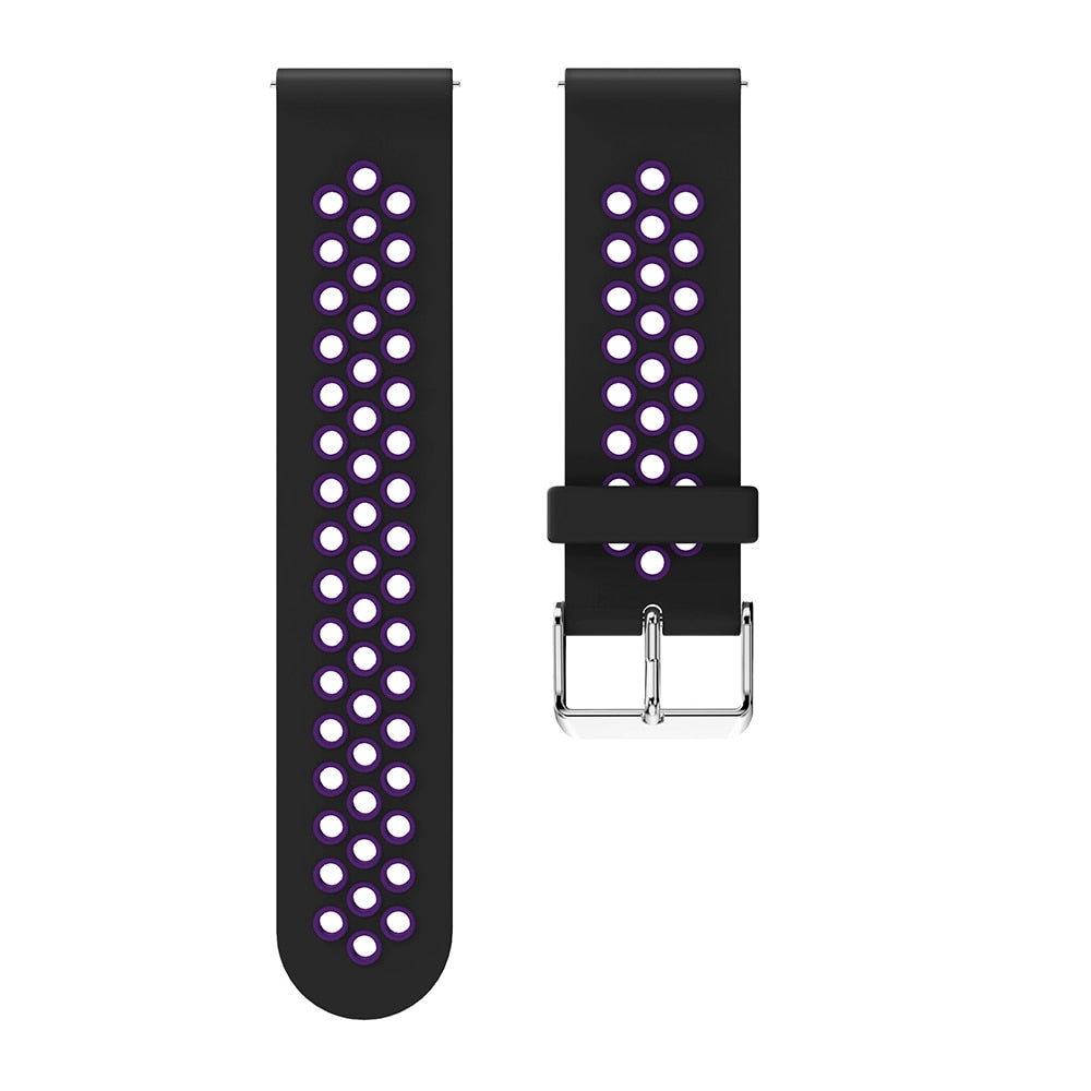 Black/Purple Silicone Sports® Strap | For Huawei & Amazfit Smartwatches