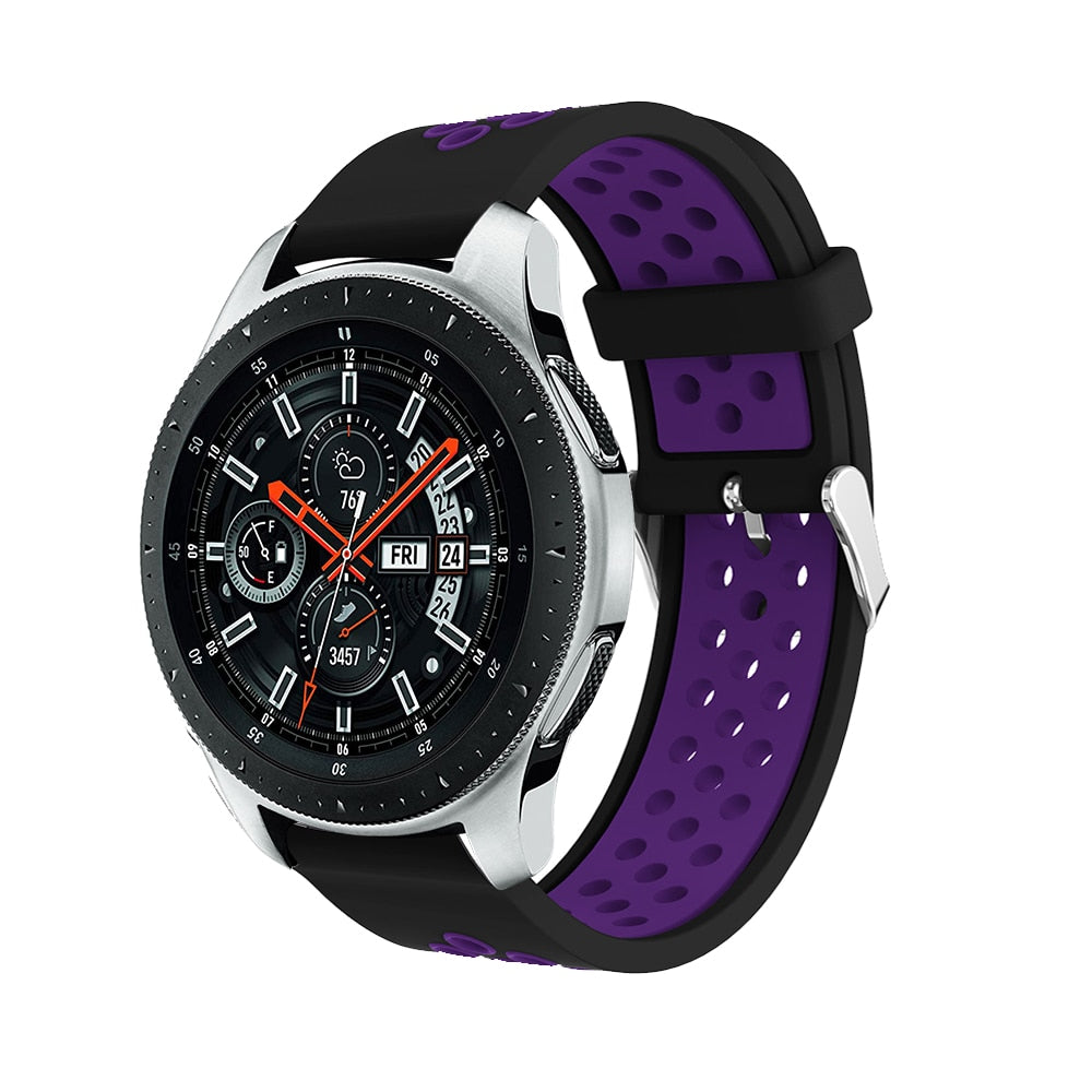 Black/Purple Silicone Sports® Strap | For Huawei & Amazfit Smartwatches