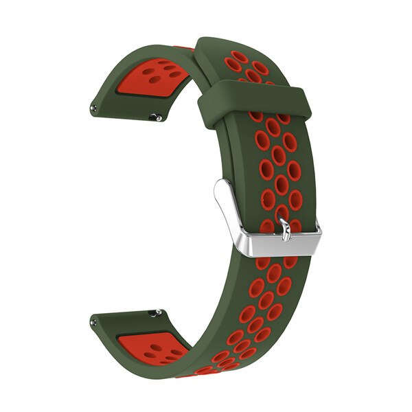 Army Green/Red Silicone Sports® Strap | For Huawei & Amazfit Smartwatches