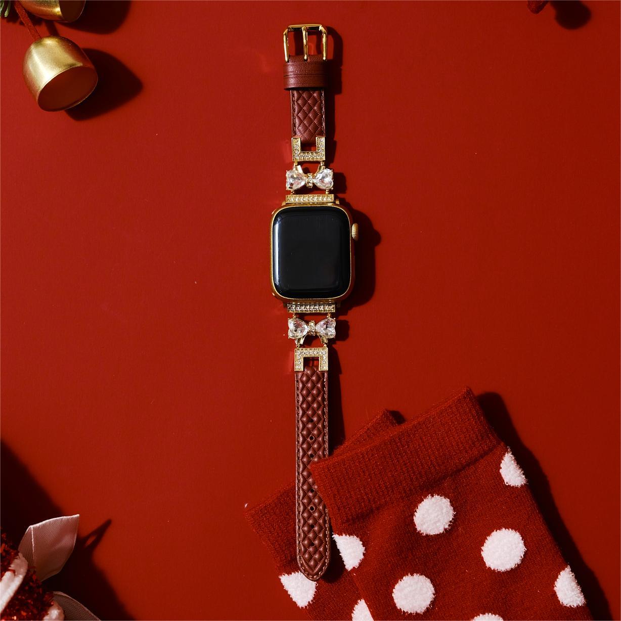 Bowrhin™ – Lederarmband mit Strass-Schleife