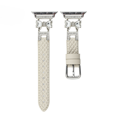Bowrhin™ – Lederarmband mit Strass-Schleife