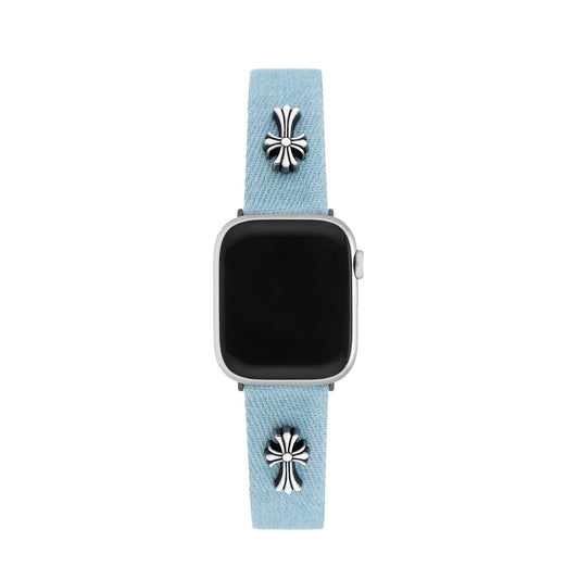 Denvora™ – Metallverziertes Denim-Uhrenarmband