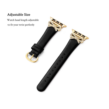 Bowcrystal™ – Lederarmband mit Kristallschleife