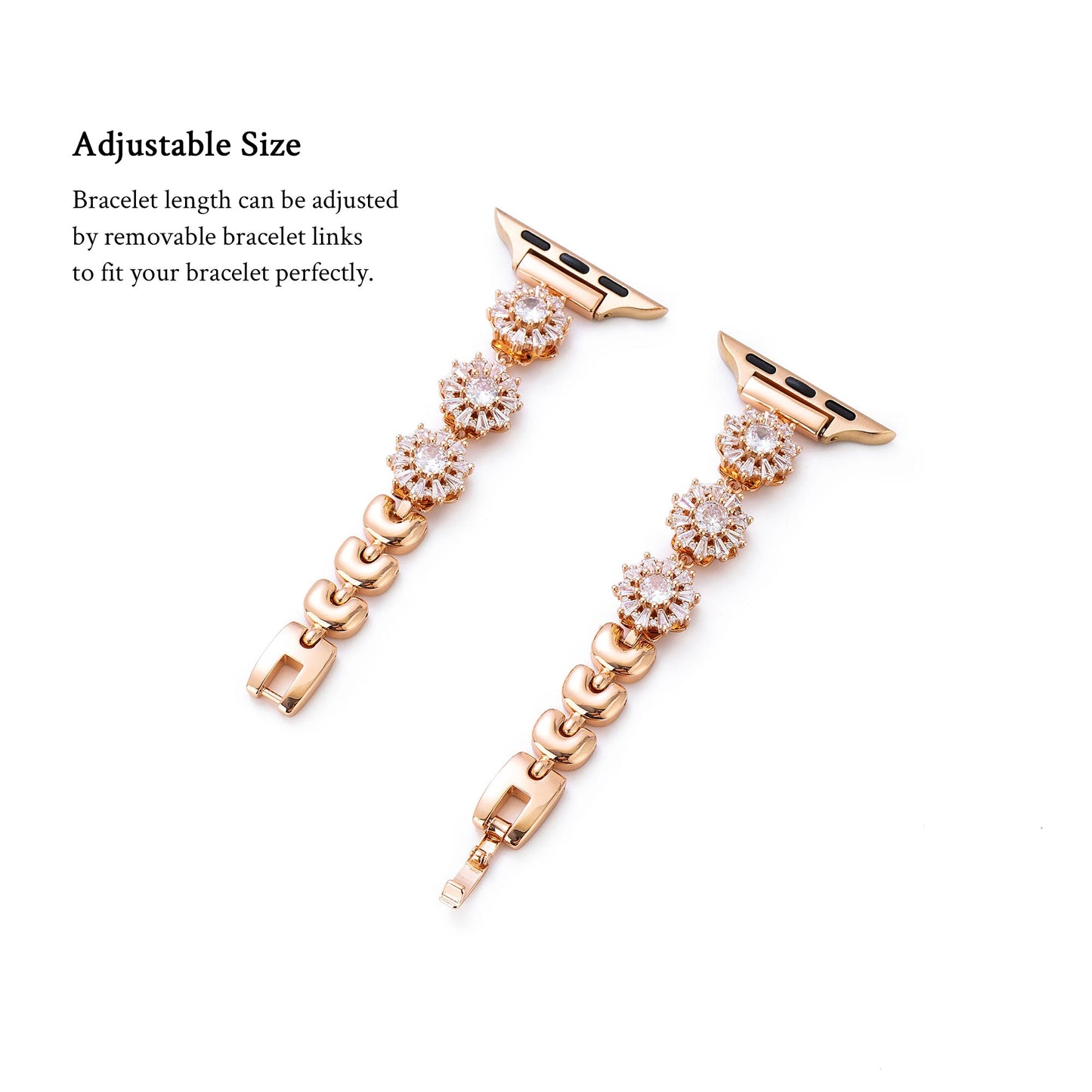 Snowtate™ – Drehbares Uhrenarmband mit Strasssteinen und Schneeflocken
