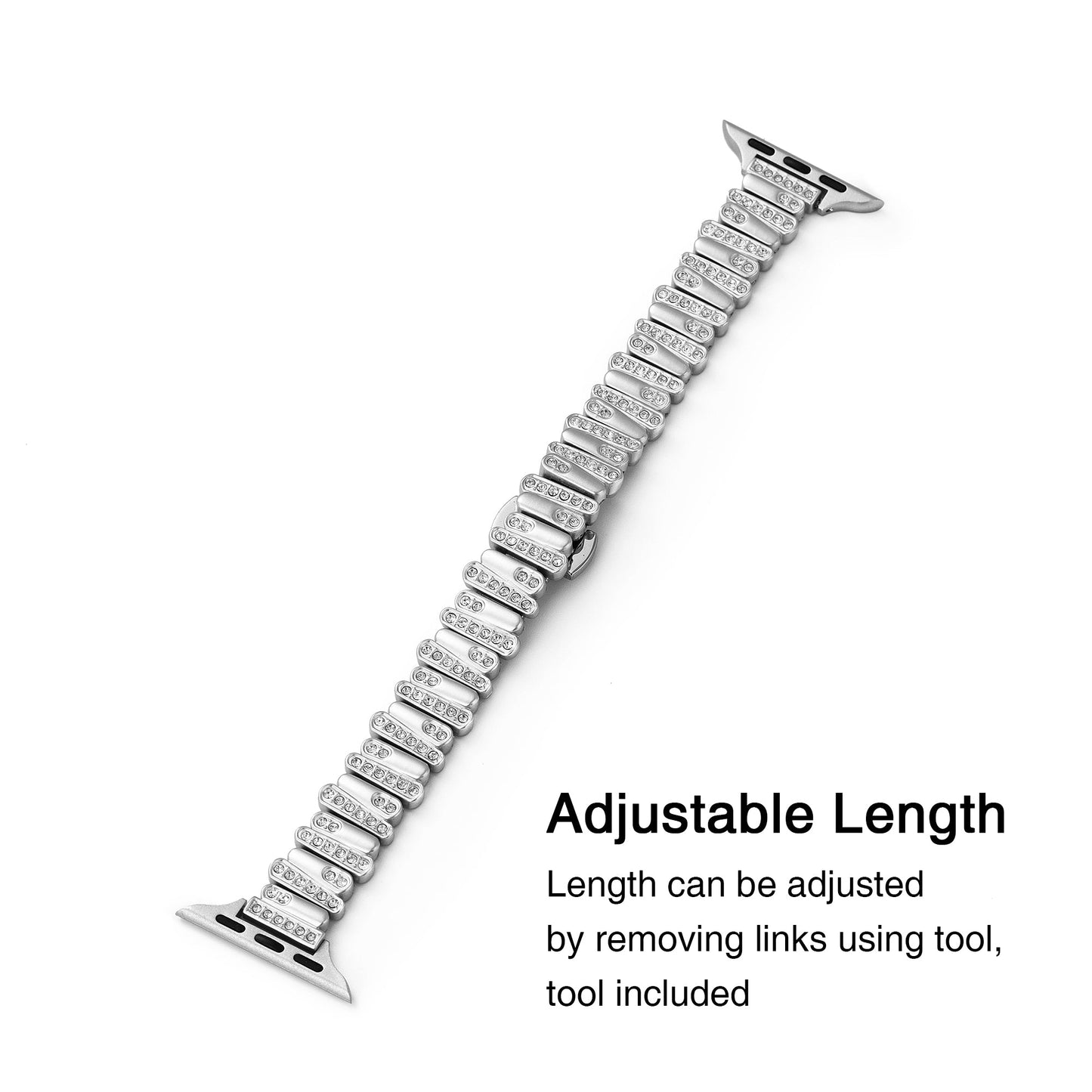 Geolisse™ – Uhrenarmband aus Metall mit Geo-Strass