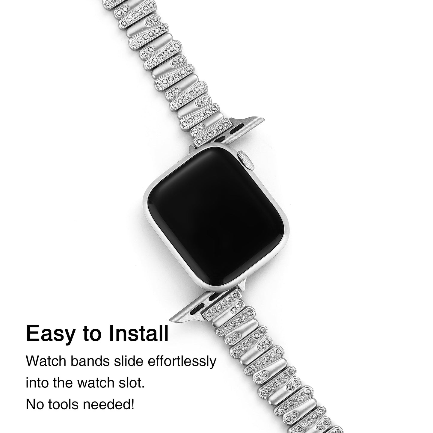 Geolisse™ – Uhrenarmband aus Metall mit Geo-Strass