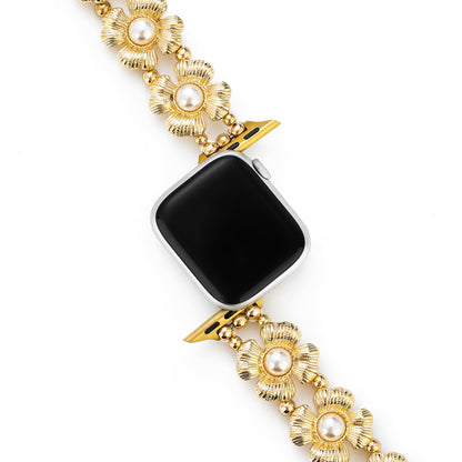 Floraluxe™ – Elastisches Armband mit Perlen-Blumenmotiv