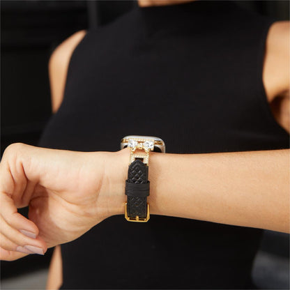 Bowrhin™ – Lederarmband mit Strass-Schleife