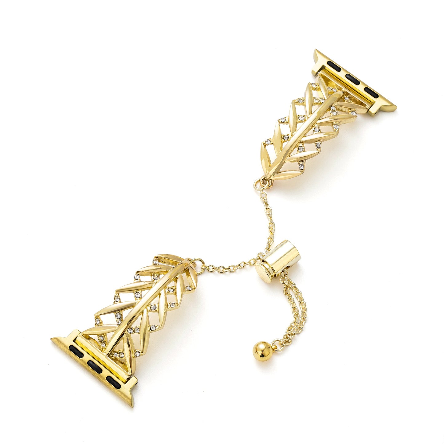 Rhinoleaf™ – Metallarmband mit Blatt-Strassbesatz