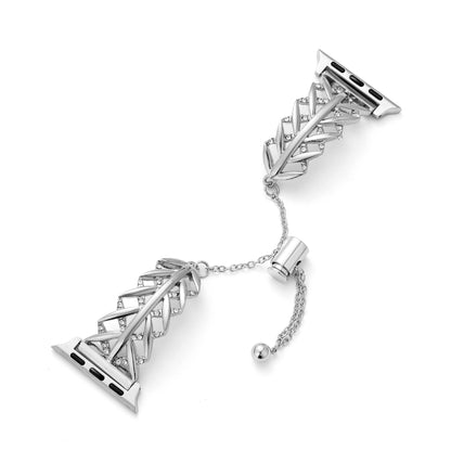 Rhinoleaf™ – Metallarmband mit Blatt-Strassbesatz