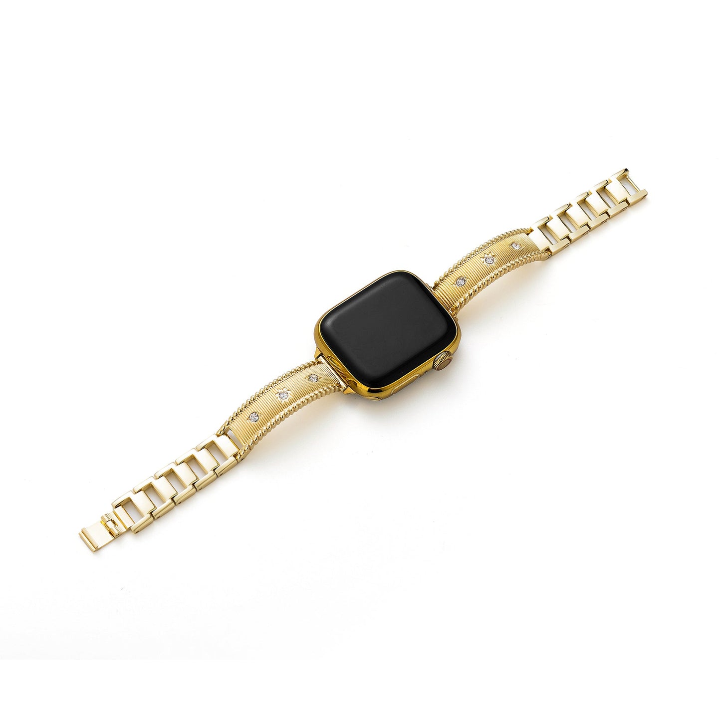 Brushine™ – Rhinestone Brushed Metal Watch Band