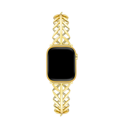 Rhinoleaf™ – Metallarmband mit Blatt-Strassbesatz