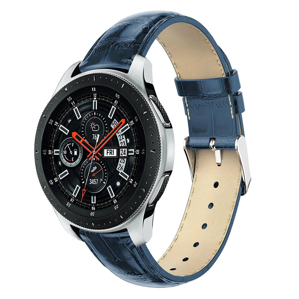 Blue Smooth Leather Strap | For Huawei & Amazfit Smartwatches
