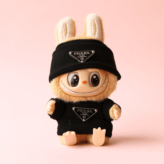 Pink Top & Hat Set - Labubu Fashion Clothes (Metallic Logo)