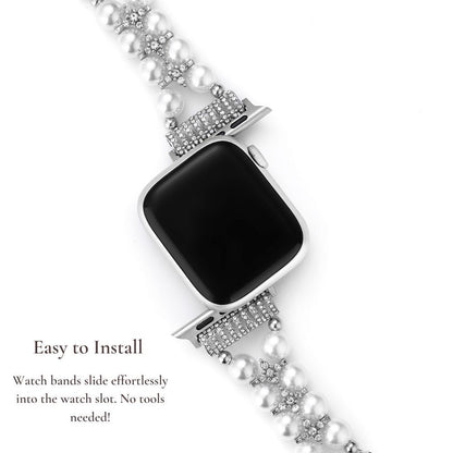 Pearlrhine™ – Perlenverziertes Strass-Uhrenarmband