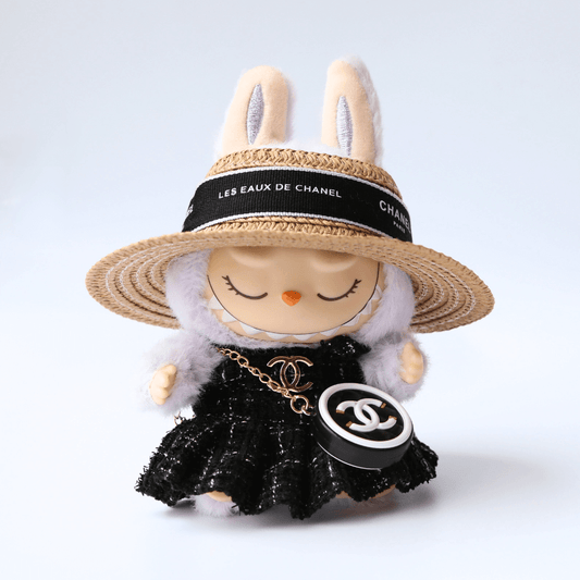 Coco Luxe Dress, Hat & Bag 3-Piece Set - Labubu Clothes (Bag Included)