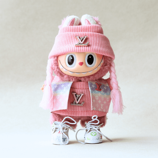 Luxe Pink Monogram Set – 5-Piece Set-Labubu Clothes