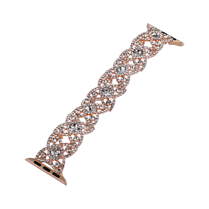 Florhine™ – Elastisches Uhrenarmband mit Strass-Blumen