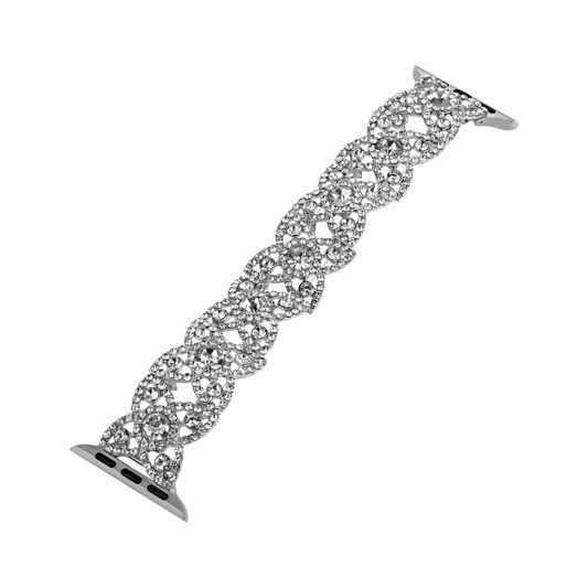 Florhine™ – Elastisches Uhrenarmband mit Strass-Blumen
