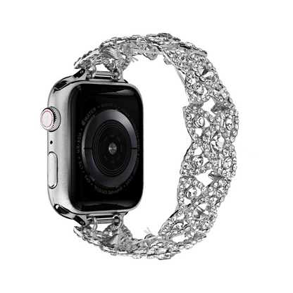 Florhine™ – Elastisches Uhrenarmband mit Strass-Blumen