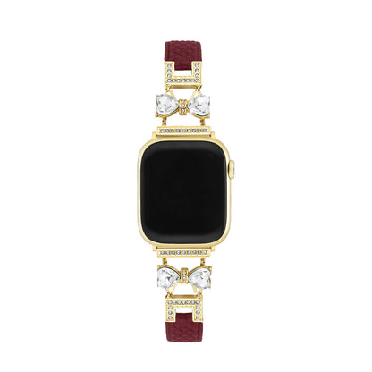 Bowrhin™ – Lederarmband mit Strass-Schleife