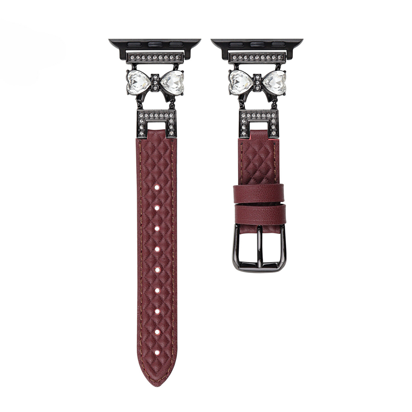 Bowrhin™ – Lederarmband mit Strass-Schleife
