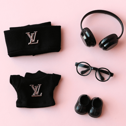 L-Style Top & Hat Set - Labubu Fashion Clothes (Metallic Logo)