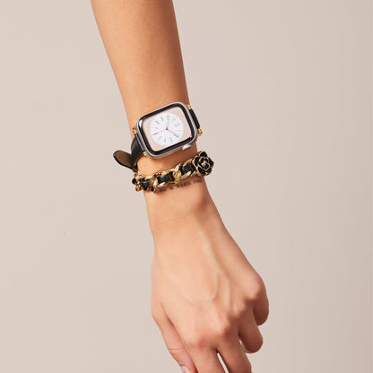 Florabelle™ – Doppellagiges Uhrenarmband mit Blumenmuster