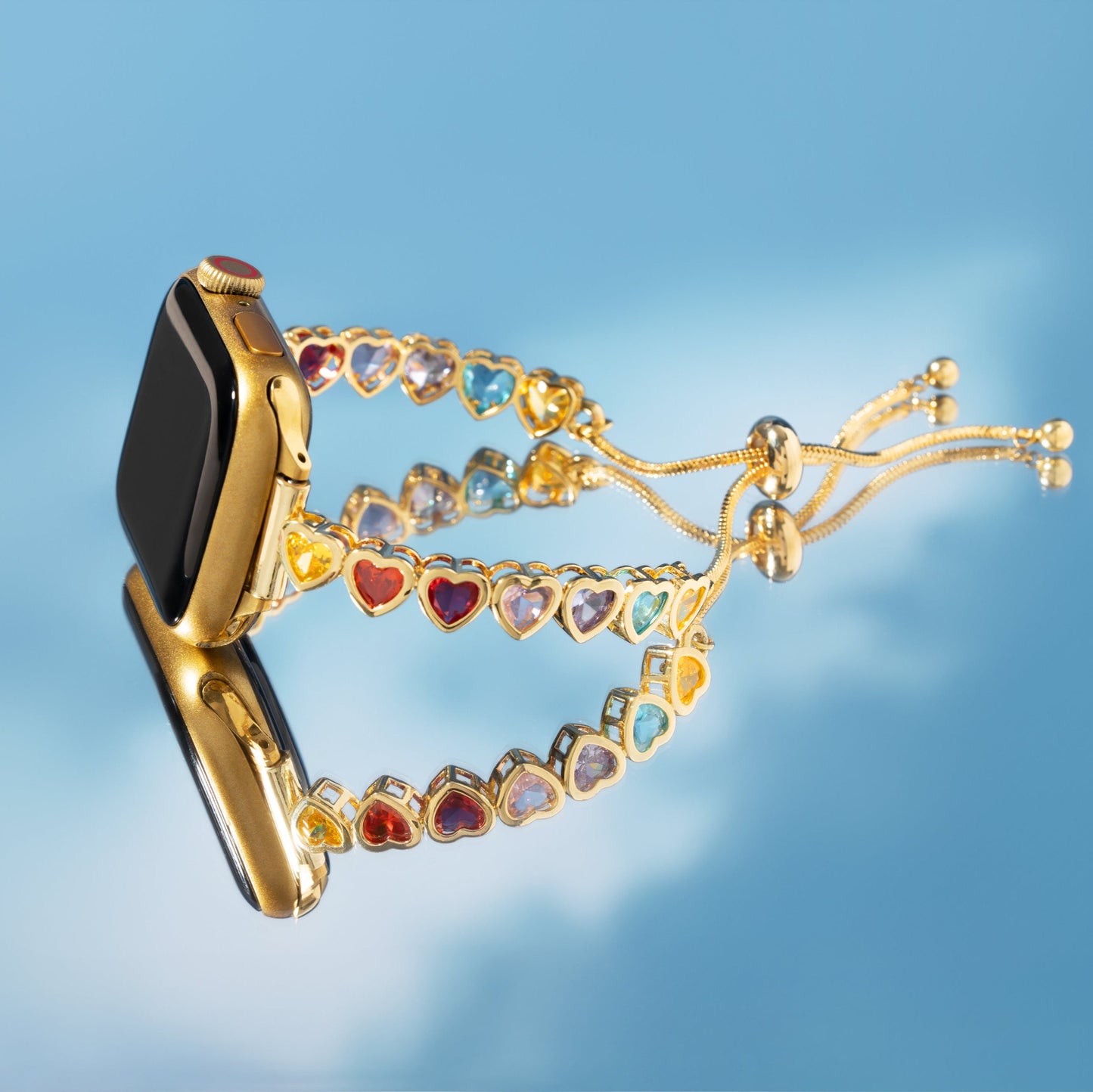 Goldovia™ – Rainbow Love 14 Karat vergoldetes Uhrenarmband