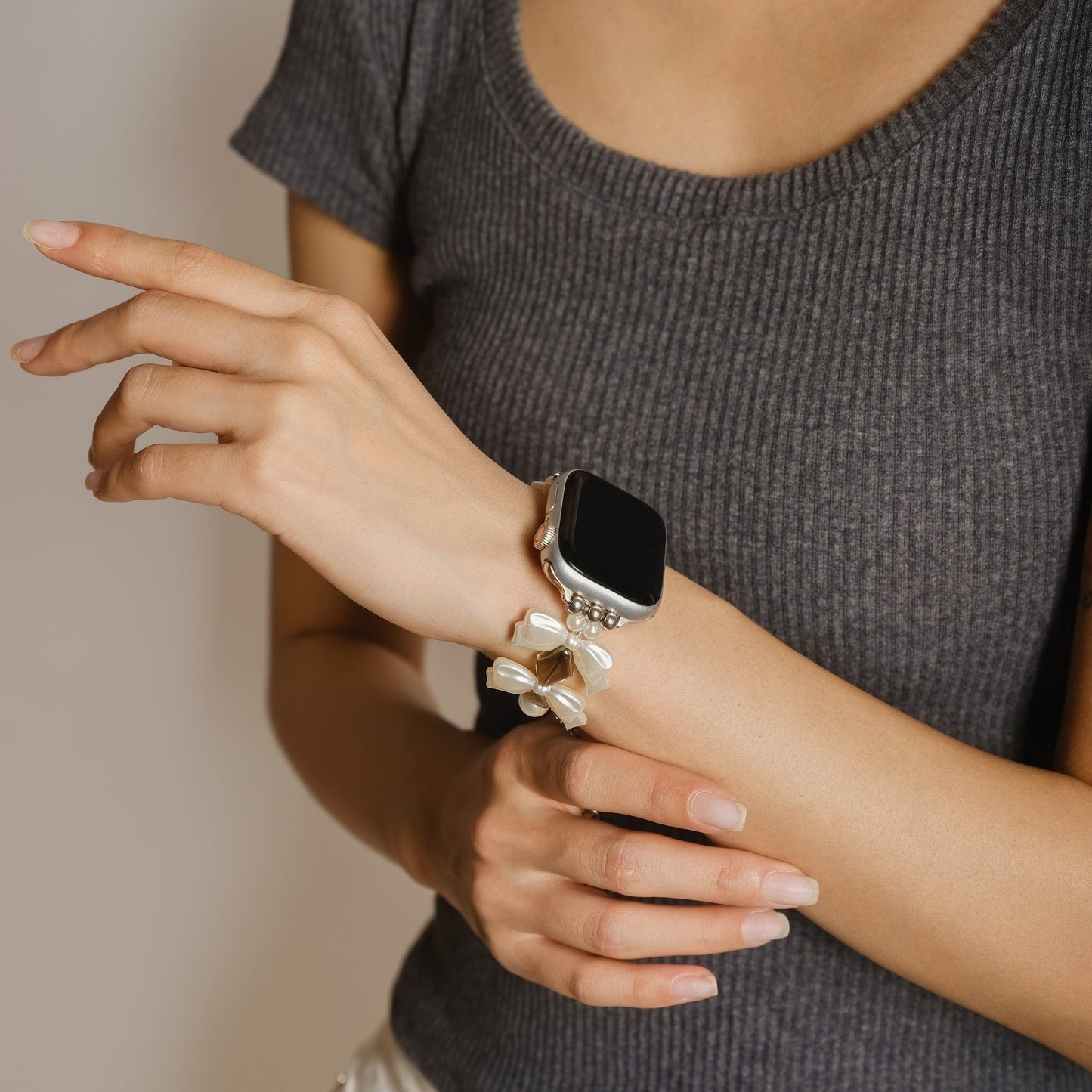 Beadknot™ – Uhrenarmband mit Perlen und Schleife