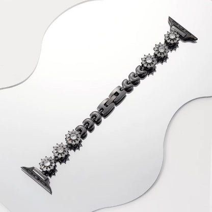 Snowtate™ – Drehbares Uhrenarmband mit Strasssteinen und Schneeflocken