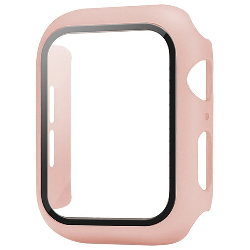 Glass+Cover For Apple Watch case 9 8 7 6 SE 3 iWatch Accessorie Screen Protector Apple watch series 44mm 40mm 38/42mm 45mm 41mm