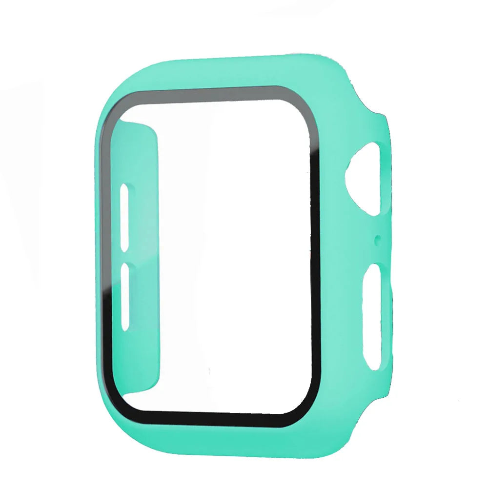 Glass+Cover For Apple Watch case 9 8 7 6 SE 3 iWatch Accessorie Screen Protector Apple watch series 44mm 40mm 38/42mm 45mm 41mm