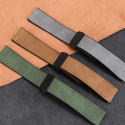 Silileath™ – Magnetic Leather Silicone Strap 20/22mm for Samsung Galaxy Watch 4/5/6/7 & Classic