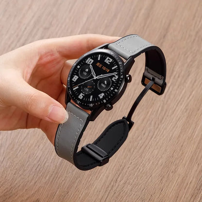 Silileath™ – Magnetic Leather Silicone Strap 20/22mm for Samsung Galaxy Watch 4/5/6/7 & Classic