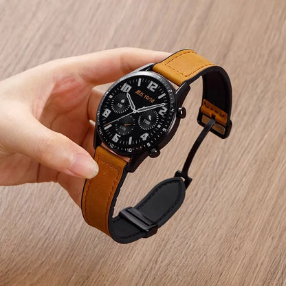 Silileath™ – Magnetic Leather Silicone Strap 20/22mm for Samsung Galaxy Watch 4/5/6/7 & Classic