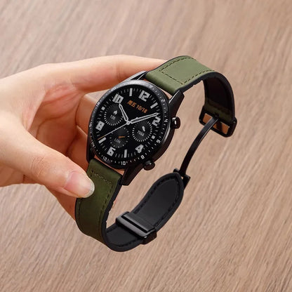 Silileath™ – Magnetic Leather Silicone Strap 20/22mm for Samsung Galaxy Watch 4/5/6/7 & Classic