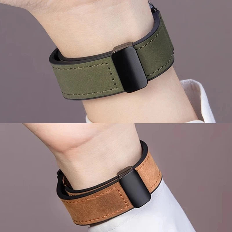 Silileath™ – Magnetic Leather Silicone Strap 20/22mm for Samsung Galaxy Watch 4/5/6/7 & Classic
