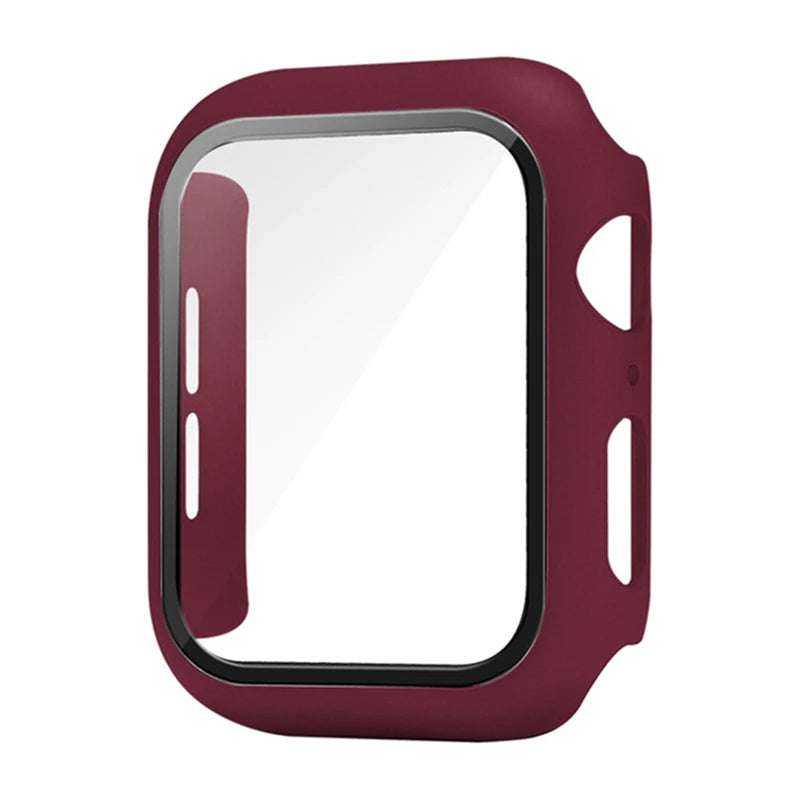 Glass+Cover For Apple Watch case 9 8 7 6 SE 3 iWatch Accessorie Screen Protector Apple watch series 44mm 40mm 38/42mm 45mm 41mm