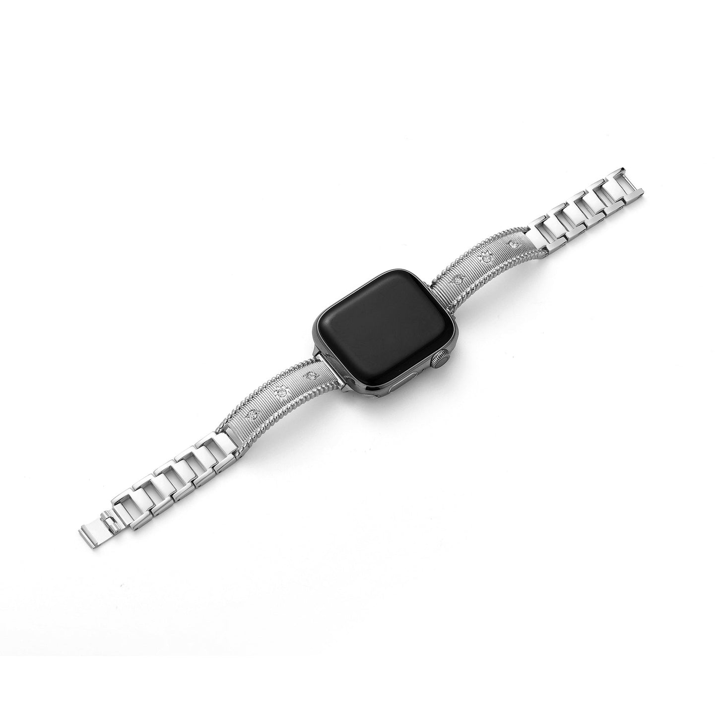 Brushine™ – Rhinestone Brushed Metal Watch Band