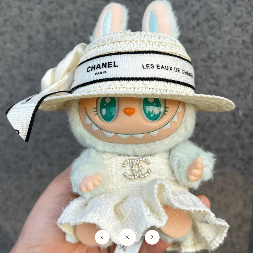 Coco Luxe Dress, Hat & Bag 3-Piece Set - Labubu Clothes (Bag Included)