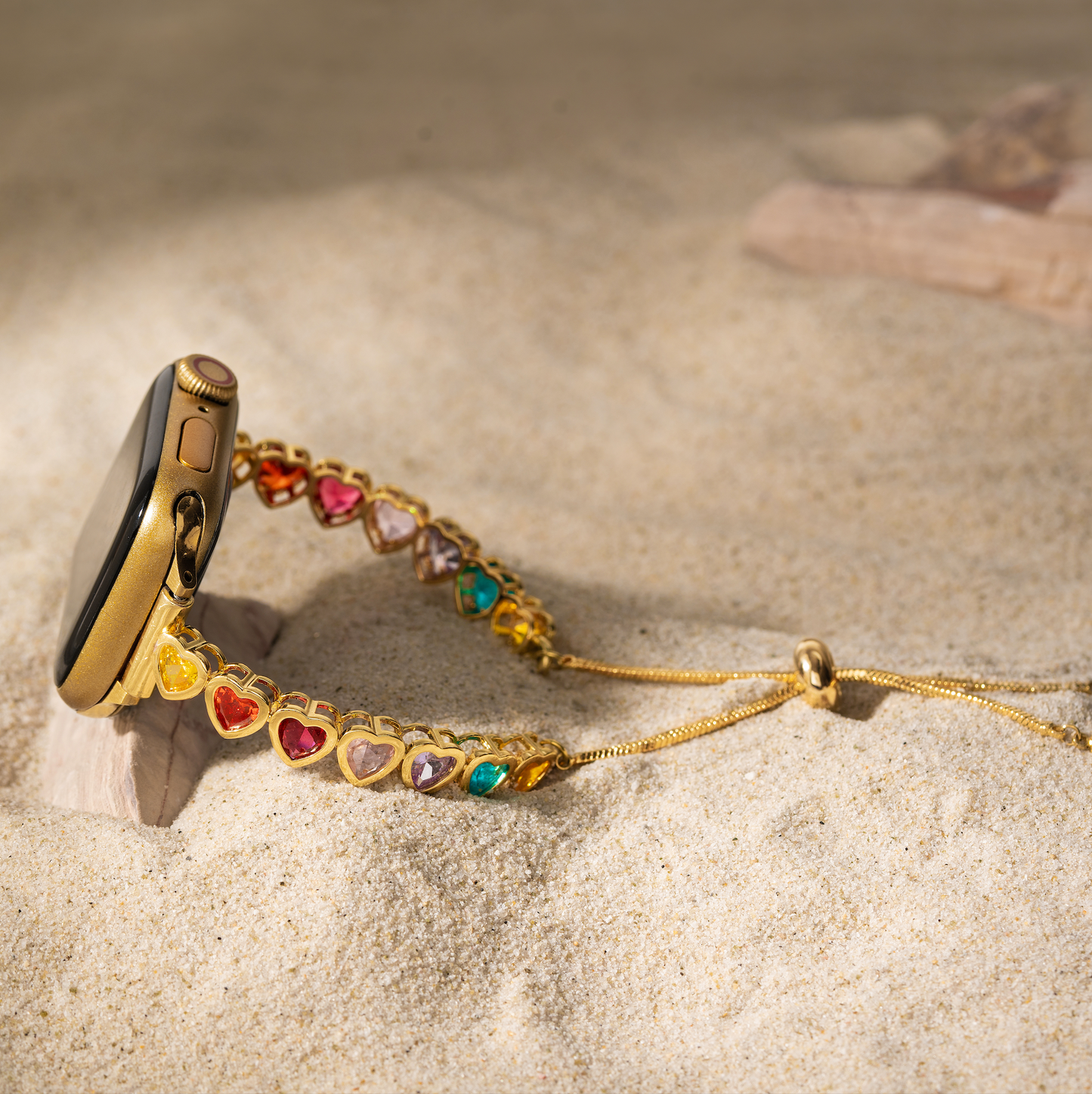 Goldovia™ – Rainbow Love 14 Karat vergoldetes Uhrenarmband