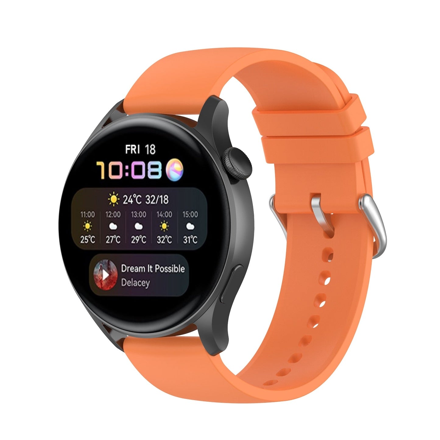 Orange Plain Silicone Strap | For Huawei & Amazfit Smartwatches