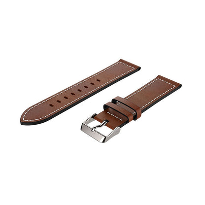 Brown Stitched Leather Strap | For Huawei & Amazfit Smartwatches