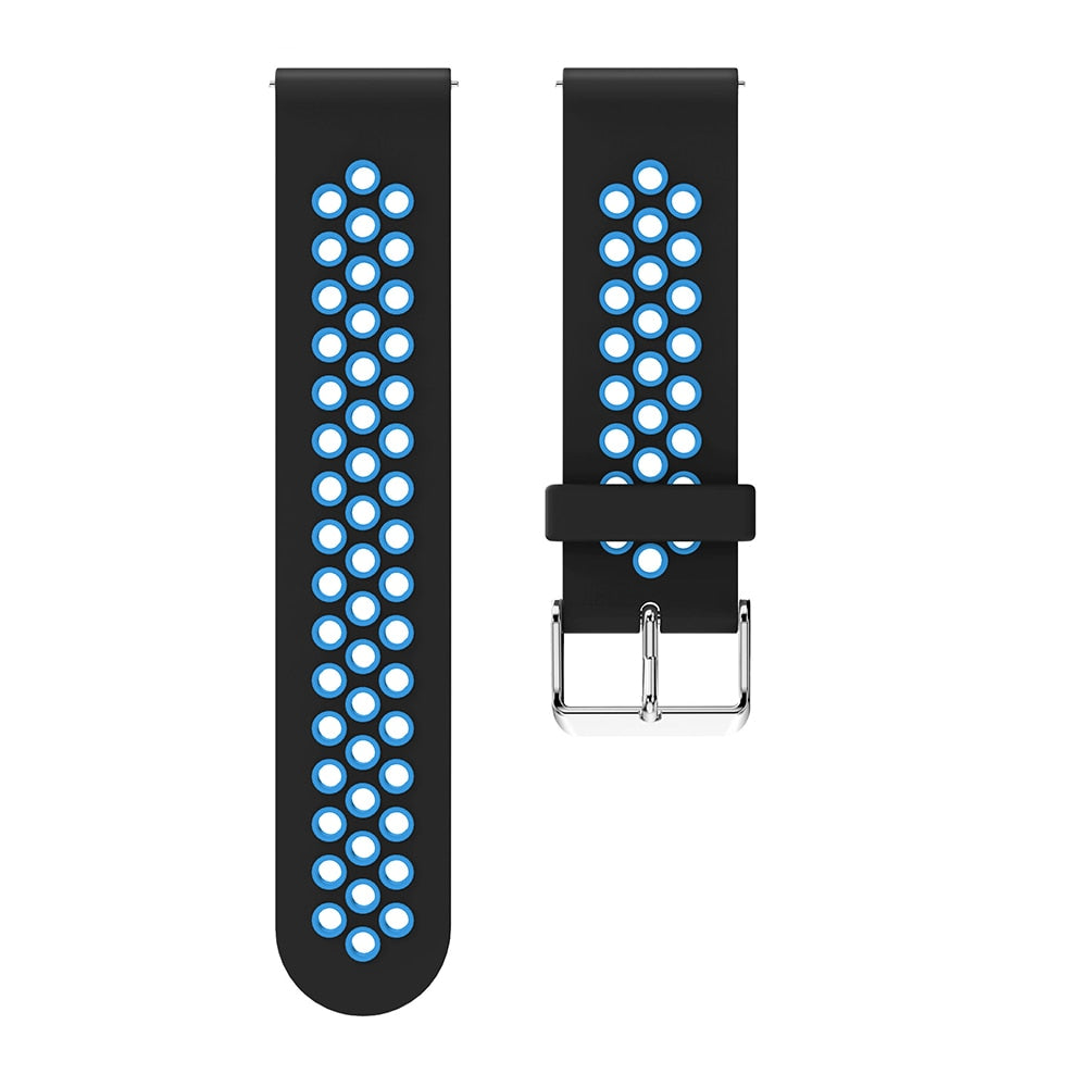 Black/Blue Silicone Sports® Strap | For Huawei & Amazfit Smartwatches
