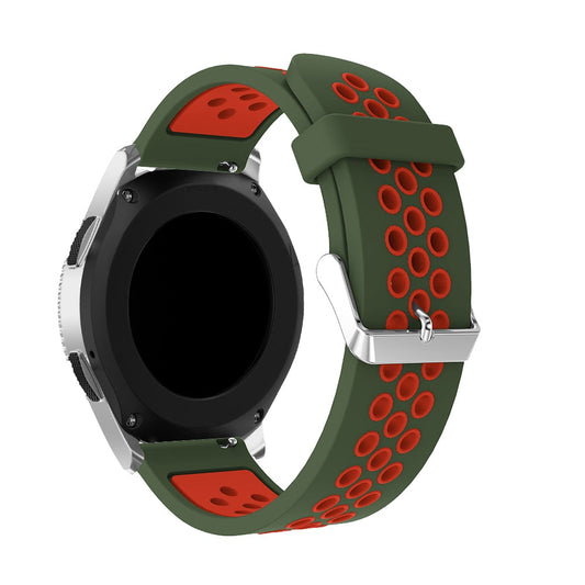 Army Green/Red Silicone Sports® Strap | For Huawei & Amazfit Smartwatches