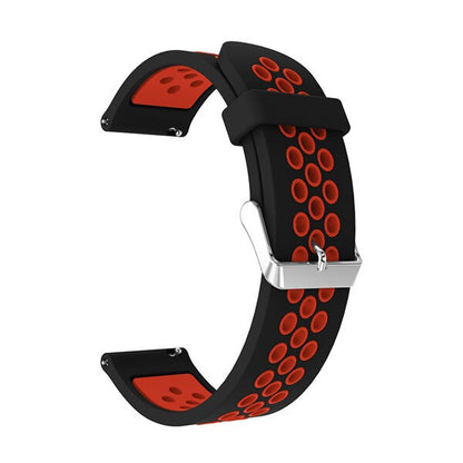 Black/Red Silicone Sports® Strap | For Huawei & Amazfit Smartwatches